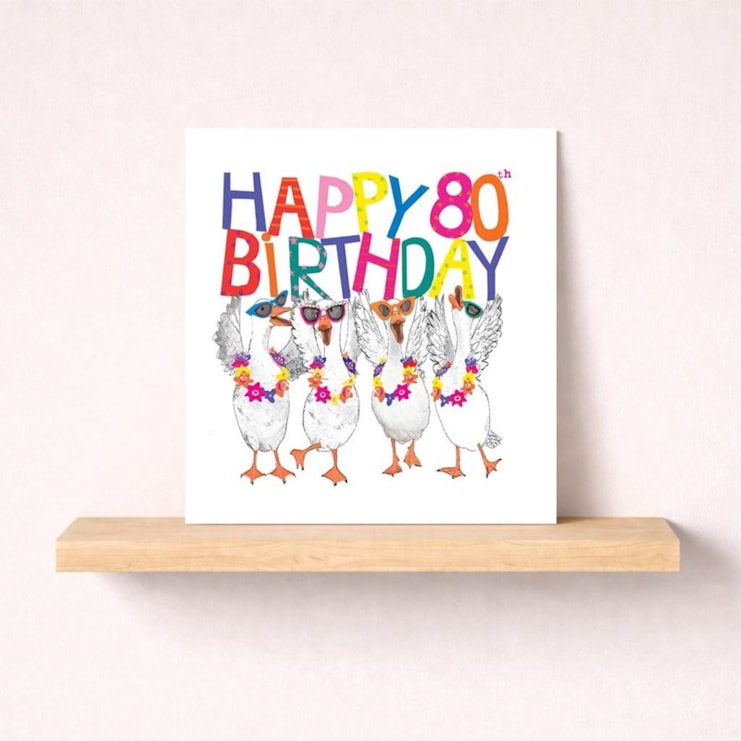 Age 80 Birthday Card - 80th Geese Age 80 Birthday Card - 80th Geese