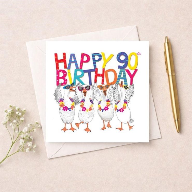 Age 90 Birthday Card - 90th Geese