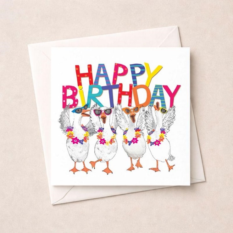 Birthday Card - Happy Birthday Geese