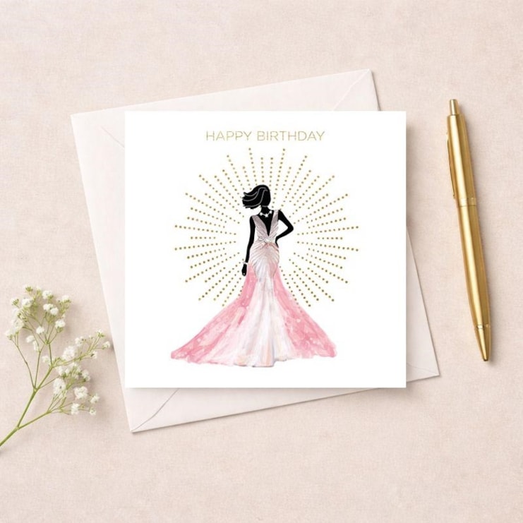 Birthday Card - Glowing Lady Birthday Card - Glowing Lady