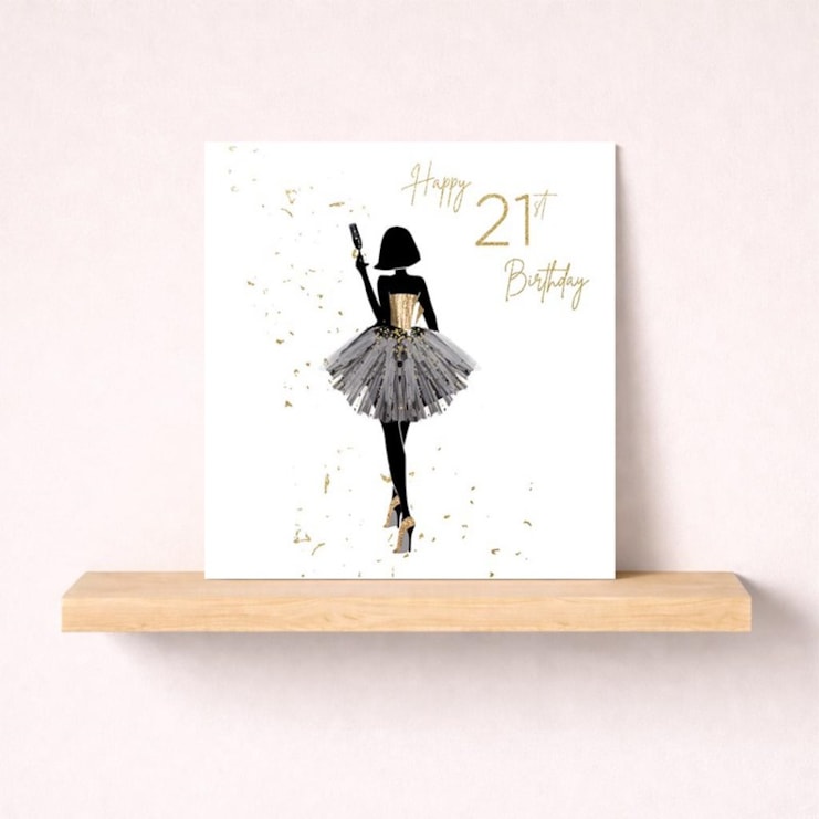 Age 21 Card - Lady With Drink Age 21 Card - Lady With Drink