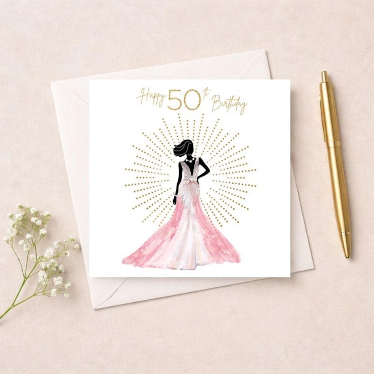Age 50 Card - Glowing Lady Age 50 Card - Glowing Lady
