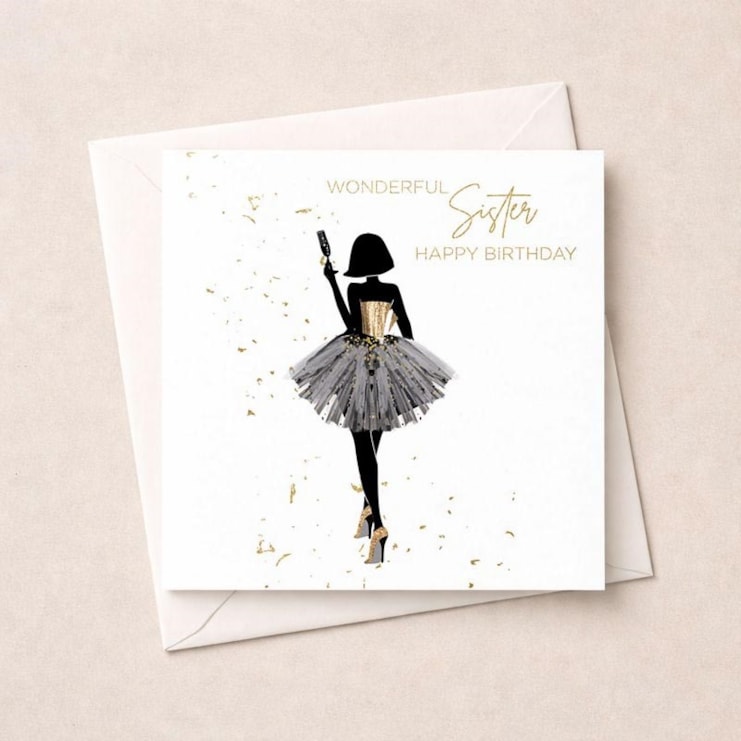 Sister Birthday Card - Lady With Drink Sister Birthday Card - Lady With Drink