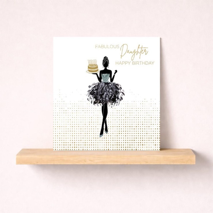 Daughter Birthday Card - Lady With Cake Daughter Birthday Card - Lady With Cake