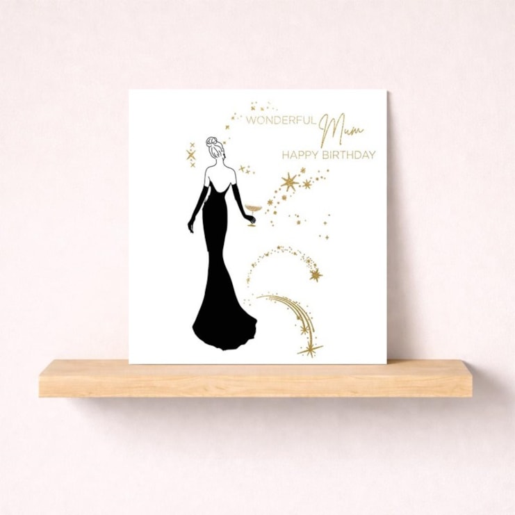 Mum Birthday Card - Lady With Drink