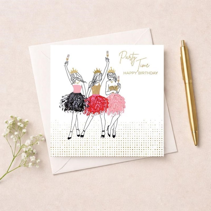 Birthday Card - Party Time Happy Birthday Birthday Card - Party Time Happy Birthday