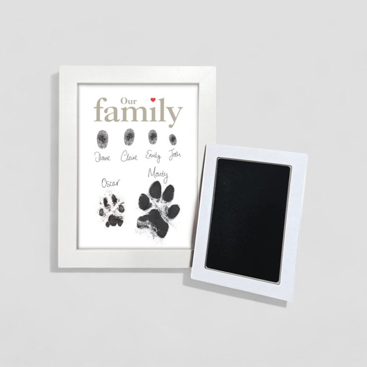 Framed Family Finger/Paw Print Frame With Ink Kit Framed Family Finger/Paw Print Frame With Ink Kit