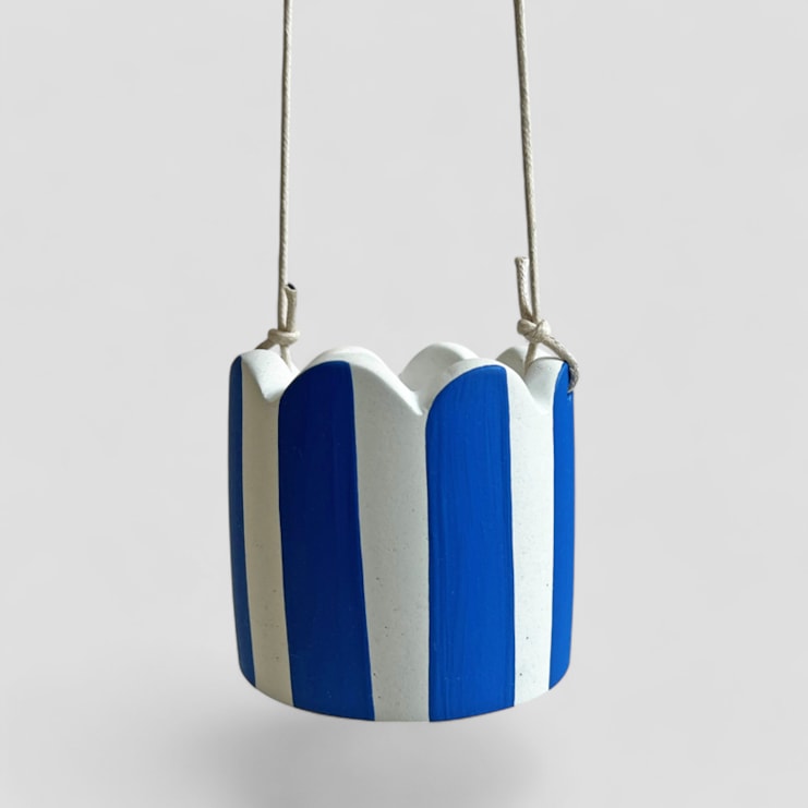 Hello Marilu Stripy Scalloped Hanging Plant Pots
