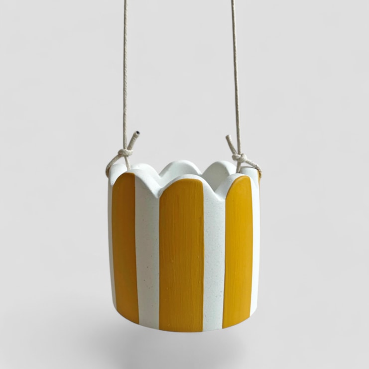 Hello Marilu Stripy Scalloped Hanging Plant Pots