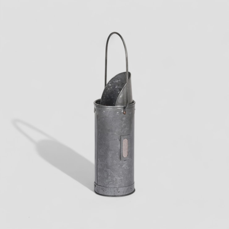 Antique Pewter Match Holder