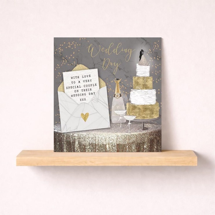 Wedding Day Card - Cake and Champagne Wedding Day Card - Cake and Champagne