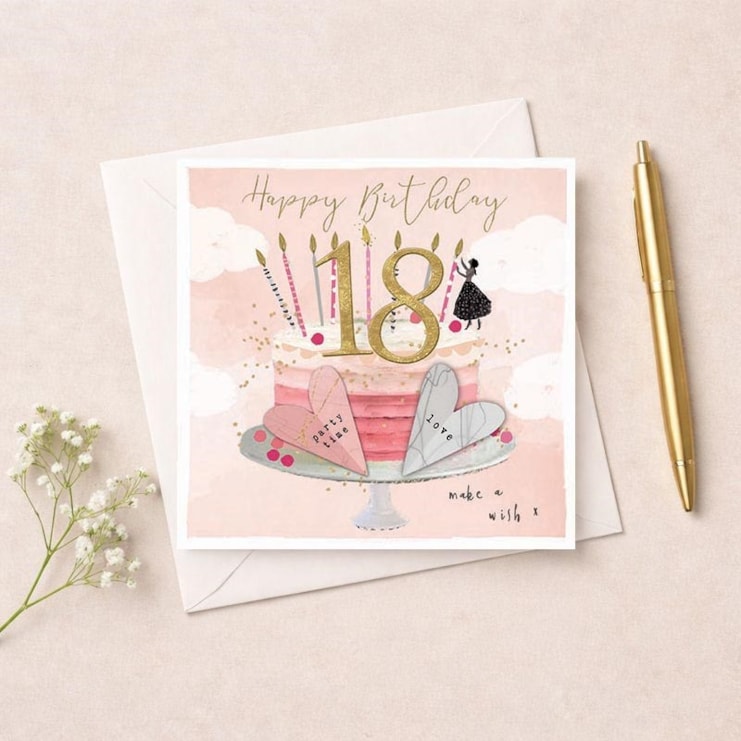 Age 18 Birthday Card - Birthday Cake Age 18 Birthday Card - Birthday Cake