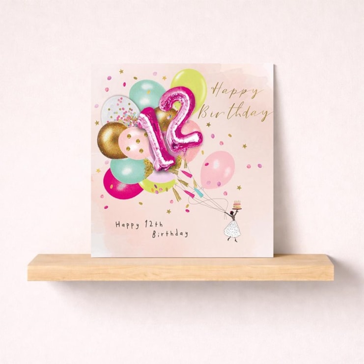 Age 12 Birthday Card - Birthday Balloons