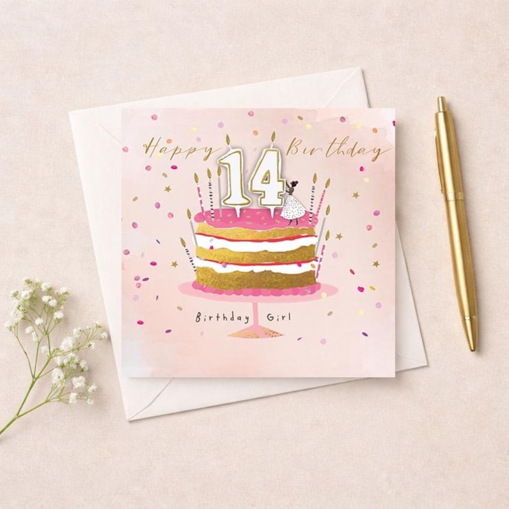 Age 14 Birthday Card - Birthday Cake Age 14 Birthday Card - Birthday Cake