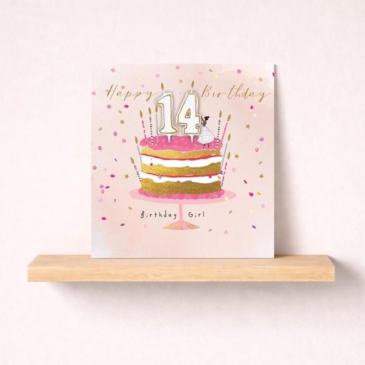 Age 14 Birthday Card - Birthday Cake