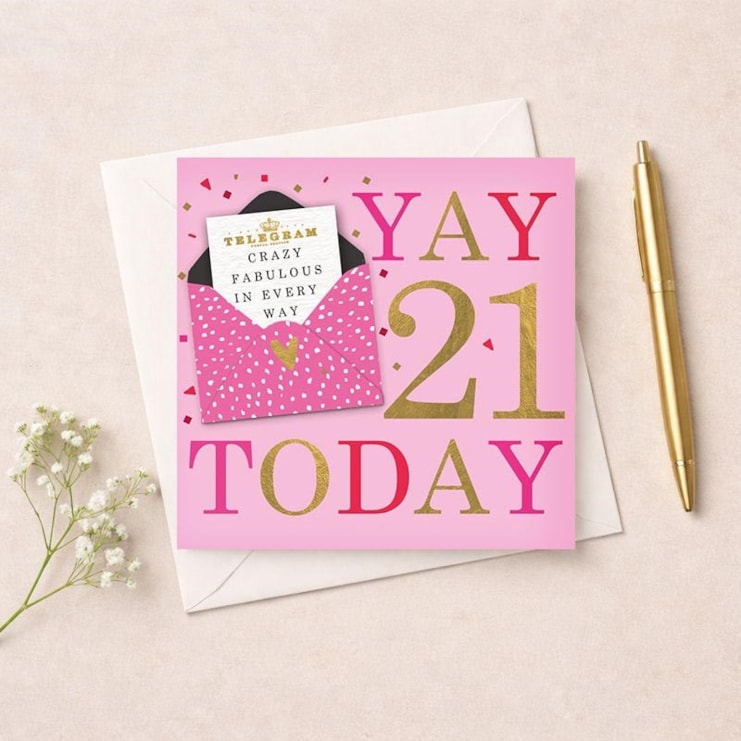 Age 21 Birthday Card - Yay 21 Today Age 21 Birthday Card - Yay 21 Today