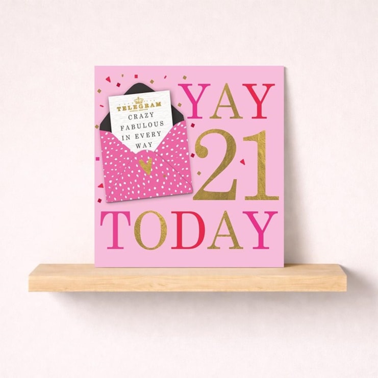 Age 21 Birthday Card - Yay 21 Today