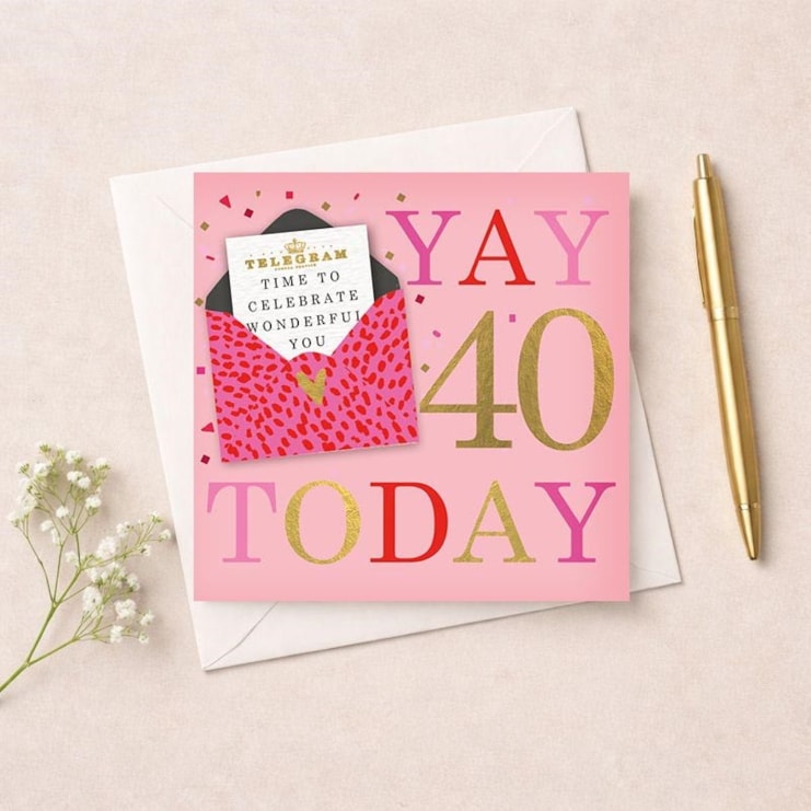 Age 40 Birthday Card - Yay 40 Today