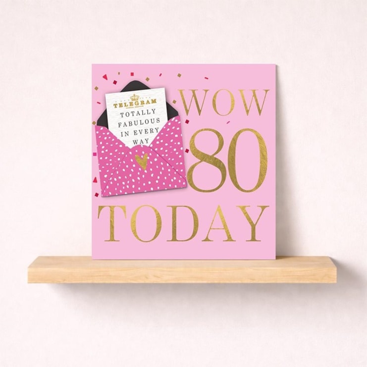Age 80 Birthday Card - Yay 80 Today Age 80 Birthday Card - Yay 80 Today