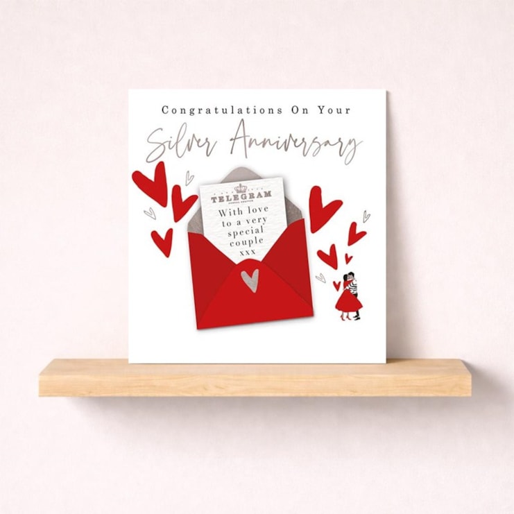 Silver Anniversary Card - Telegram Silver Anniversary Card - Telegram