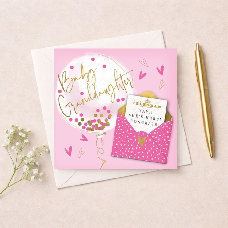 New Baby Card - Granddaughter Telegram New Baby Card - Granddaughter Telegram
