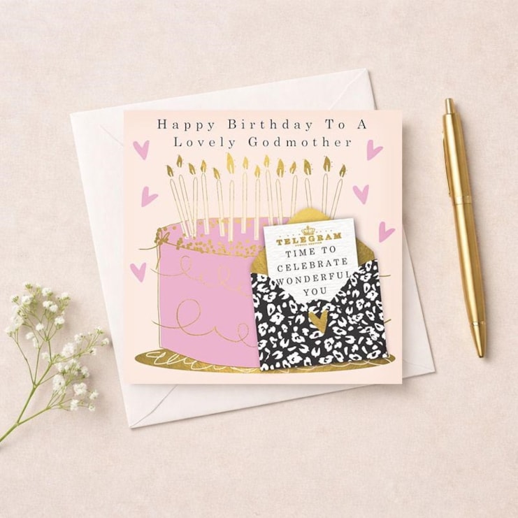 Godmother Birthday Card - Cake