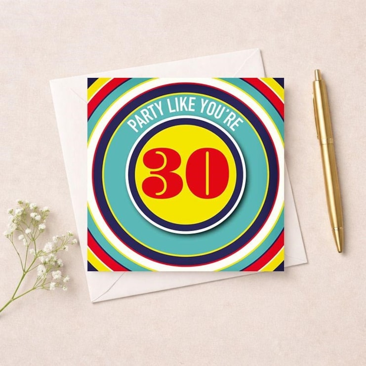 Beermat Age 30 Card - Party Like You're 30