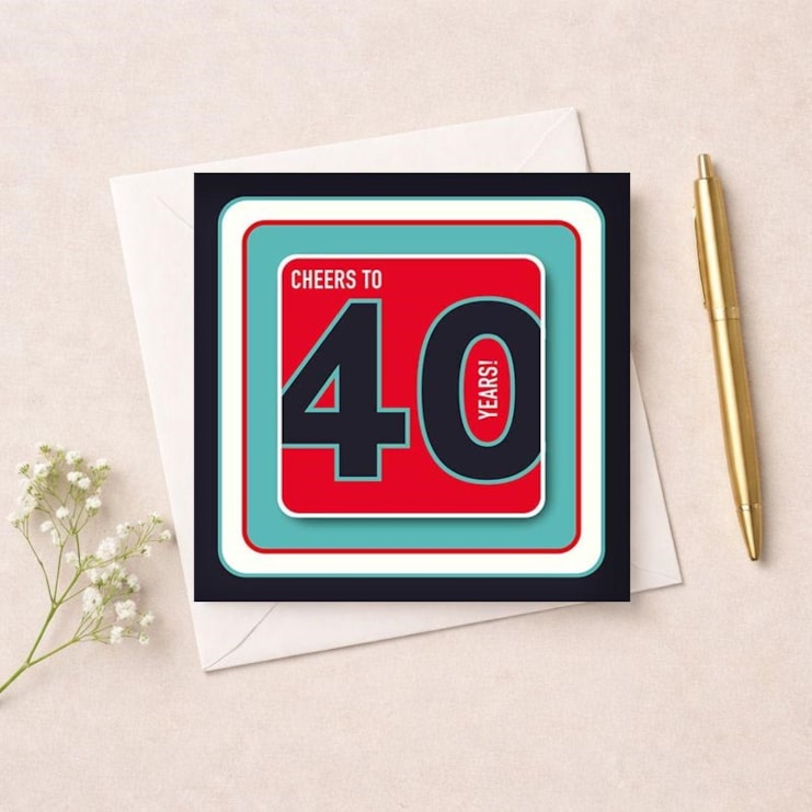Beermat Age 40 Card - Cheers To 40 Years Beermat Age 40 Card - Cheers To 40 Years