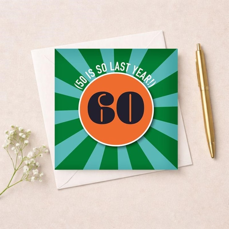 Beermat Age 60 Card - 50 Is So Last Year - 60