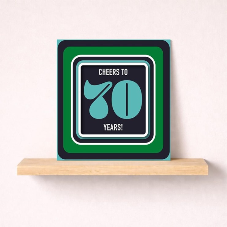 Beermat Age 70 Card - Cheers To 70 Years Beermat Age 70 Card - Cheers To 70 Years