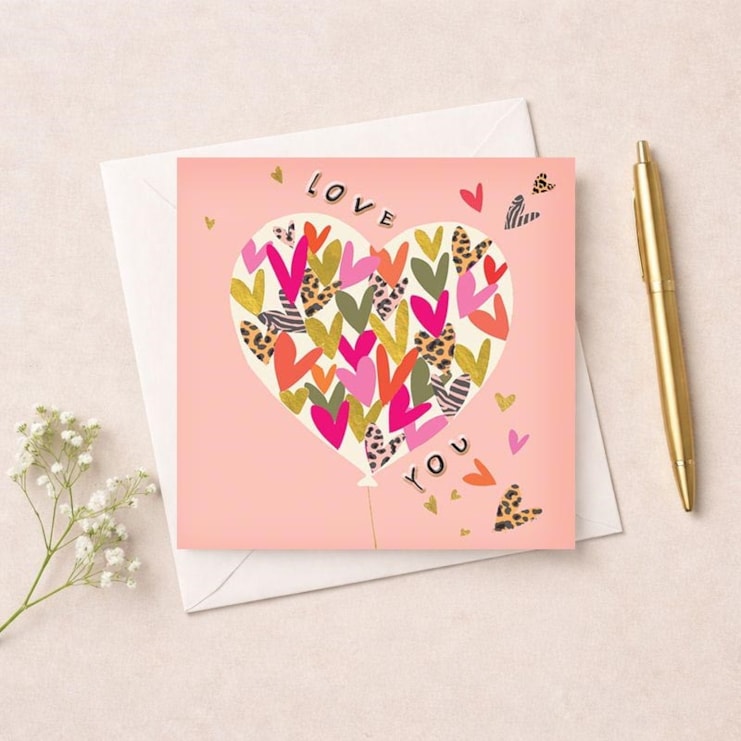 Anniversary Card - Love You Balloon Of Hearts
