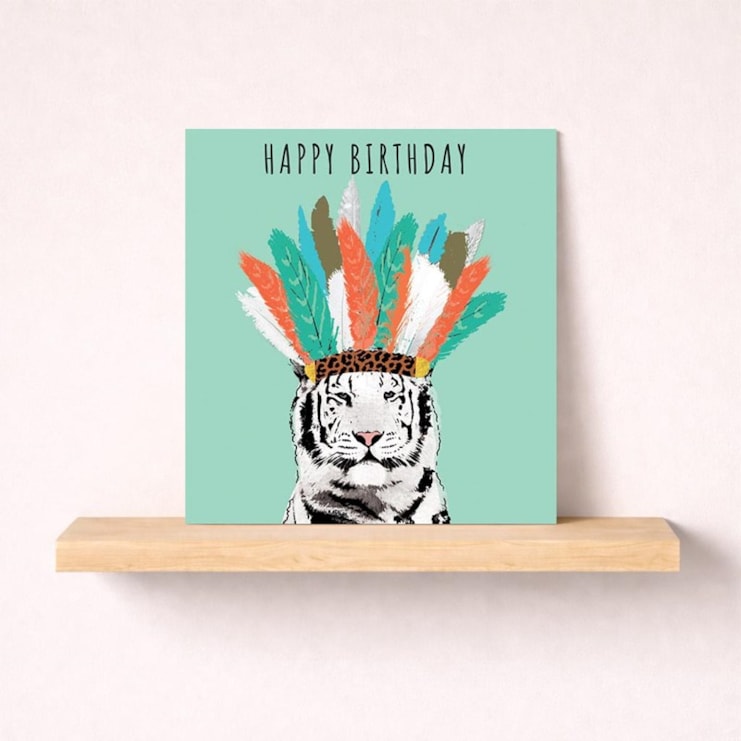 Birthday Card - White Tiger Birthday Card - White Tiger
