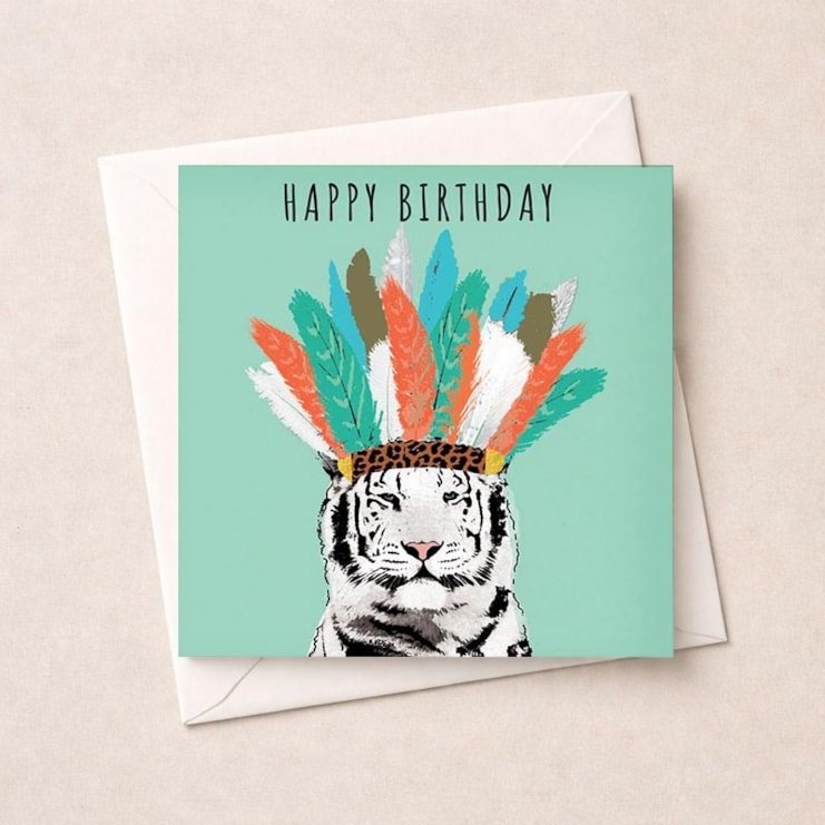 Birthday Card - White Tiger
