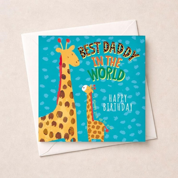 Daddy Birthday Card - Giraffes
