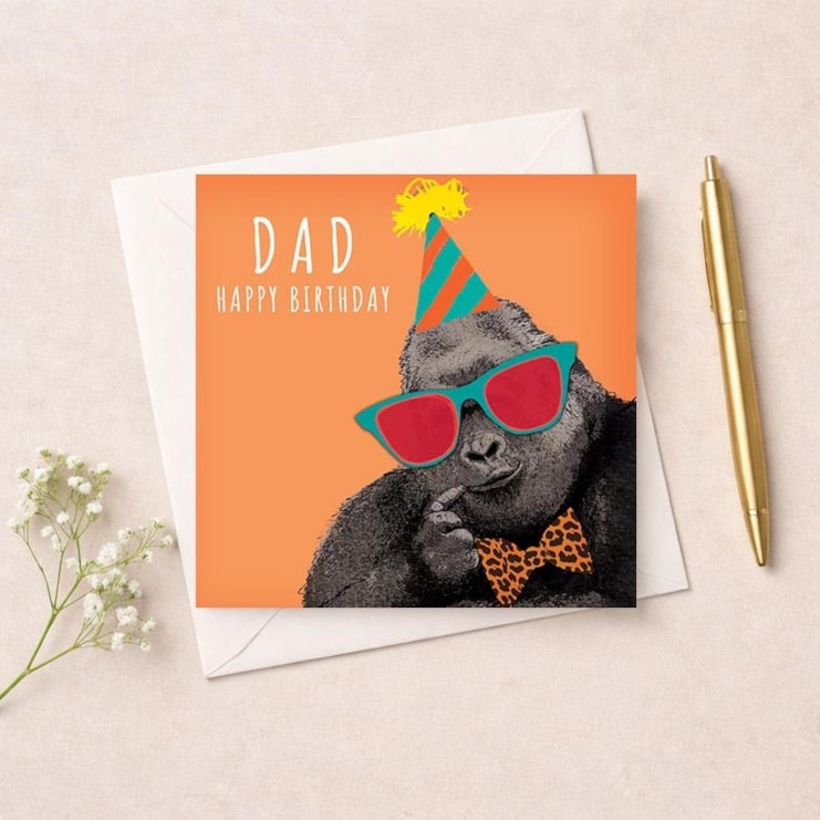 Dad Birthday Card - Gorilla Dad Birthday Card - Gorilla