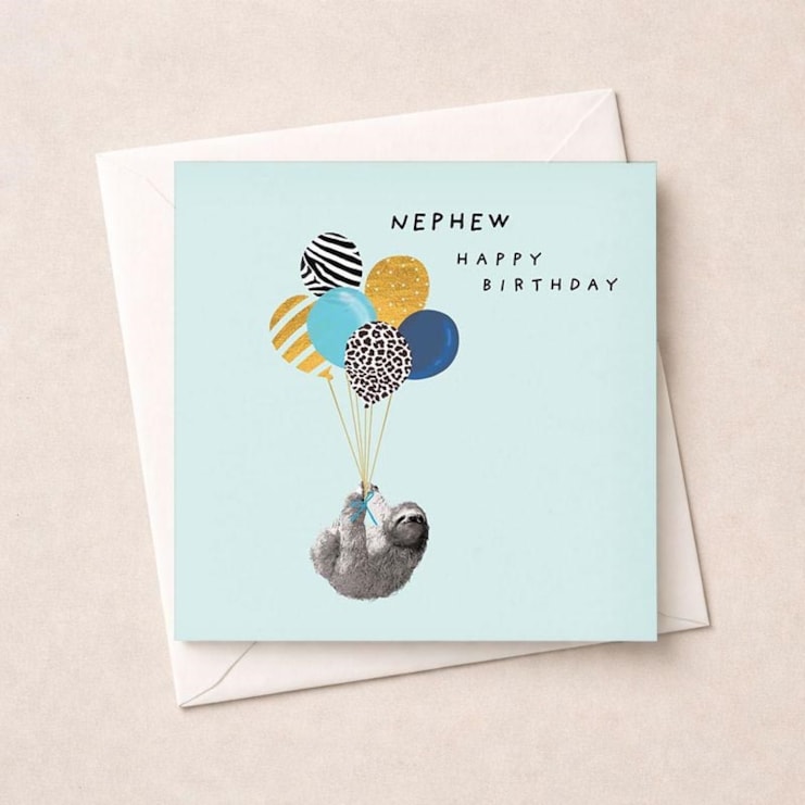 Nephew Birthday Card - Sloth Nephew Birthday Card - Sloth