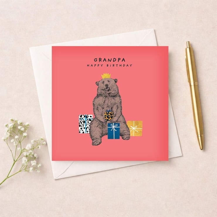 Grandpa Birthday Card - Bear King