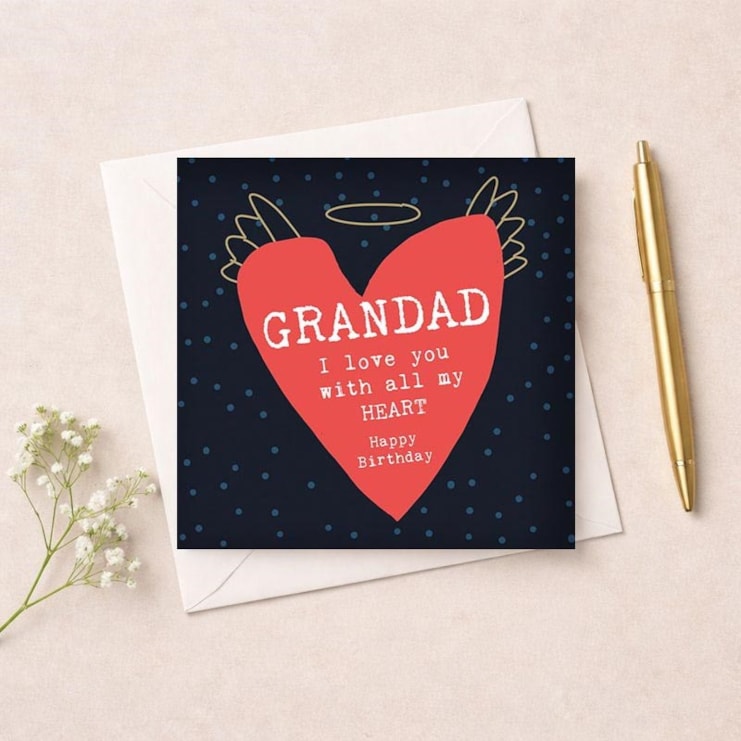 Grandad Birthday Card - Big Red Heart