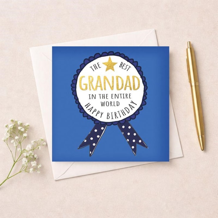 Grandad Birthday Card - Birthday Rosette