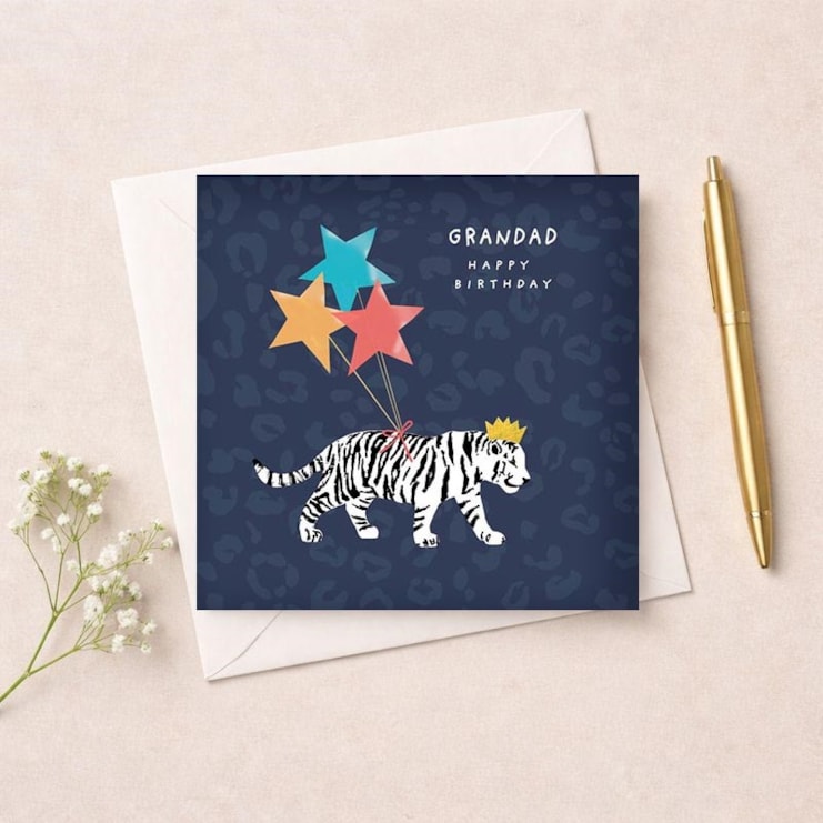 Grandad Birthday Card - White Tiger Grandad Birthday Card - White Tiger