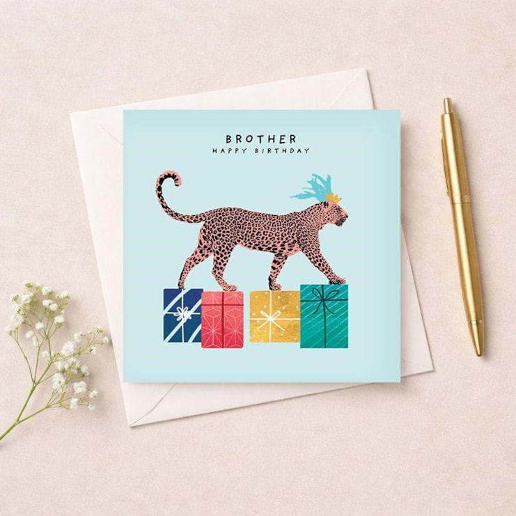 Brother Birthday Card - Leopard