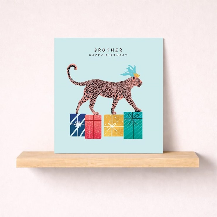 Brother Birthday Card - Leopard Brother Birthday Card - Leopard
