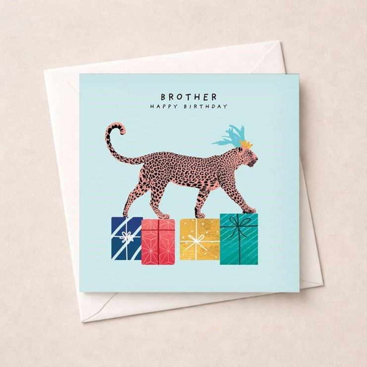 Brother Birthday Card - Leopard Brother Birthday Card - Leopard
