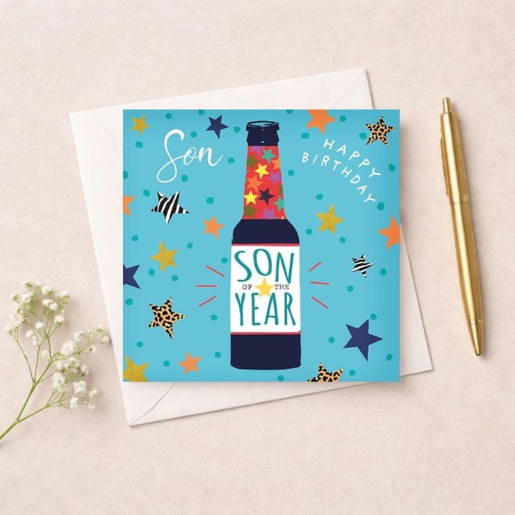 Son Birthday Card - Bottle Of Beer Son Birthday Card - Bottle Of Beer