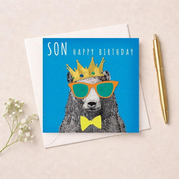 Son Birthday Card - King Bear Son Birthday Card - King Bear