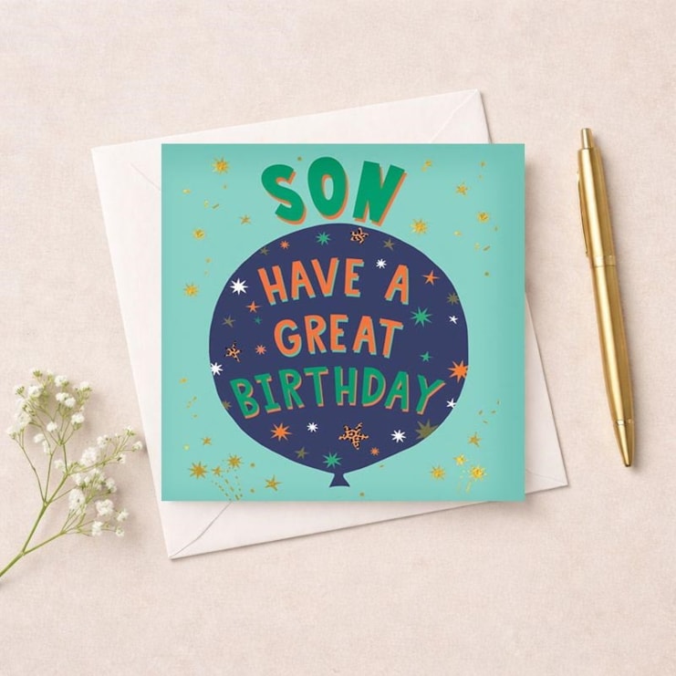 Son Birthday Card - Birthday Balloon
