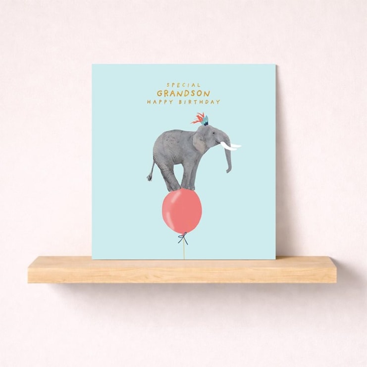 Grandson Birthday Card - Elephant