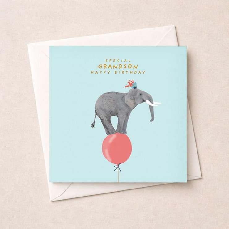 Grandson Birthday Card - Elephant