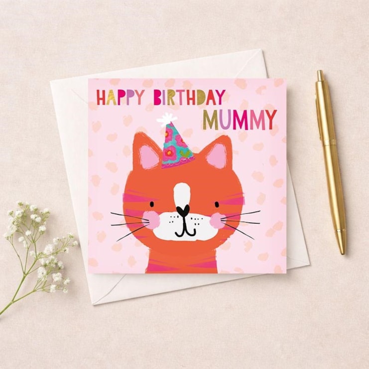 Mummy Birthday Card - Cute Cat