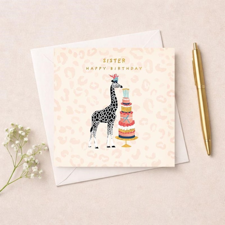 Sister Birthday Card - Giraffe